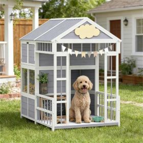 Outdoor dog house, wooden dog house