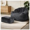 Bean bag chair, armrest bean bag sofa chair filled with high-density foam, comfortable lazy sofa chair, adult bean bag chair for the living room