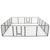 Dog Playpen Black Powder-Coated Steel Large Collapsible