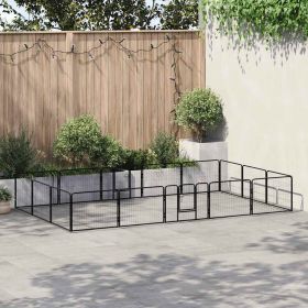Dog Playpen Black Powder-coated steel