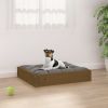 Dog Bed Honey Brown Solid Pine Wood 20.3 x 17.3 x 3.5 in Durable