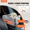 VEVOR Console Dog Car Seat, Center Console Dog Booster Seat for Small Dog, Pet Car Seat for Car Armrest with Clip-On Leash, Adjustable Straps
