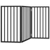 Dog Gate Foldable 3 Panels Black 59.1 " Poplar Wood