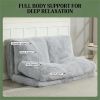 Bean bag sofa, folding floor mattress, sofa bed, lounge chair,  Light Gray