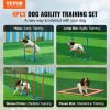 VEVOR Dog Agility Training Equipment, 4 PCS Set with Adjustable High Hurdles,6 Weave Poles,Jump Ring,Square Pause Box,Whistle,Foldable Bowl