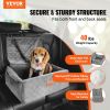 VEVOR Dog Car Seat, Dog Booster Seat for Car with A Storage Pocket, Clip-On Safety Leash, Sponge and PP Cotton Filling