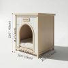 Lumicedar Cream Yellow Flat Roof Pet House FSC Solid Wood 53Ã—51.6Ã—60 cm Indoor Shelter for Small Cats & Dogs