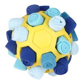 Dog Sniffing Ball Innovative Pet Shaking Training Toys for Pet Training Tooth Cleaning Puppy Chew Relieve Boredom Dog Toy (Color: Yellow ball-blue)