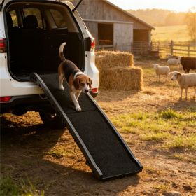 Folding dog ramp, portable pet ramp, dog toys, toy slide (Color: Black)