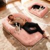 71"x43"x9" Dog Beds for Large Dogs, Foldable Plush Washable Dog Bed for People Doze Off, Orthopedic Dog Beds for Humans Size