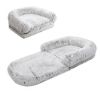 71"x43"x9" Dog Beds for Large Dogs, Foldable Plush Washable Dog Bed for People Doze Off, Orthopedic Dog Beds for Humans Size